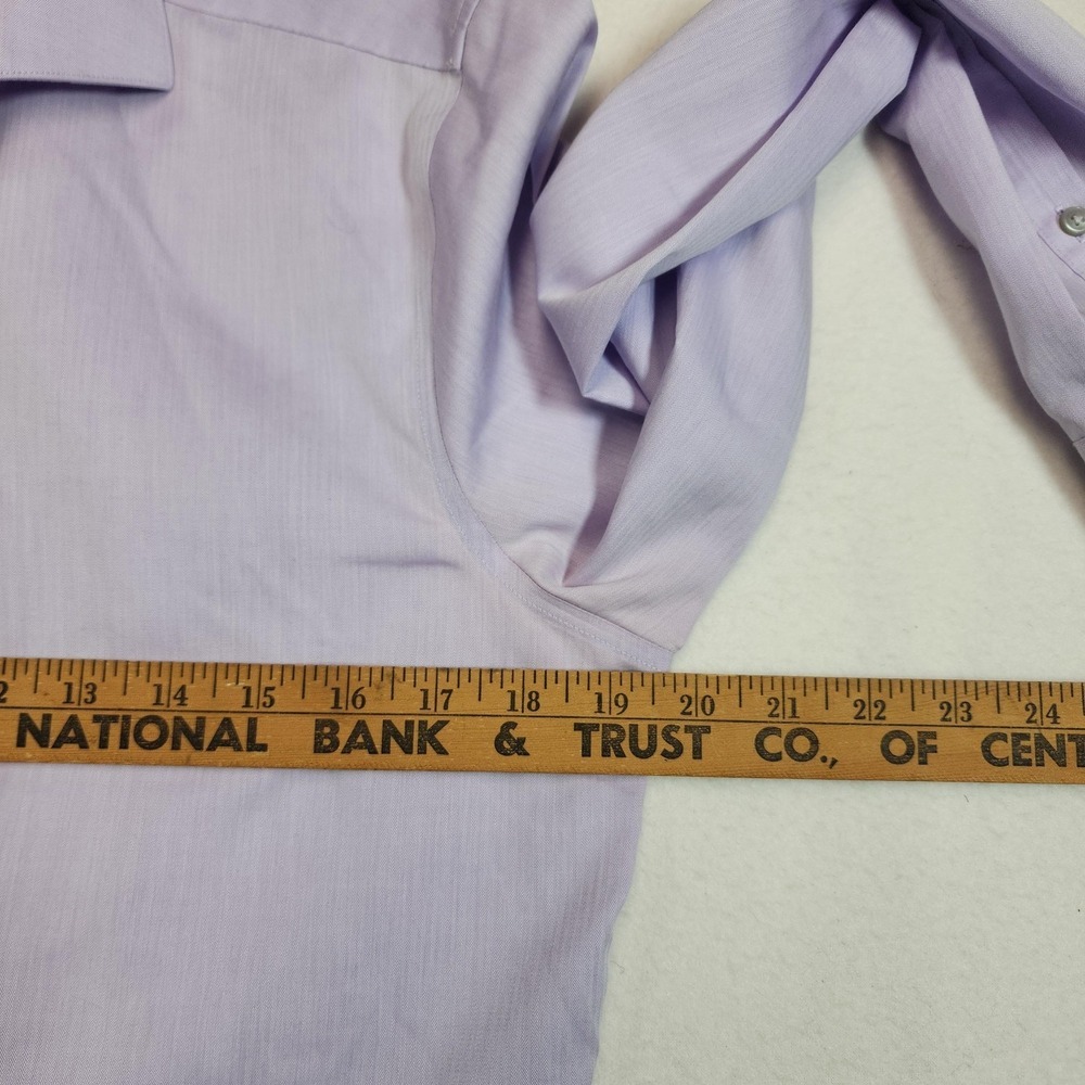 Calvin Klein Mens 15.5 32 33 Purple Herringbone Slim Fit Non Iron Dress Shirt - Picture 8 of 10